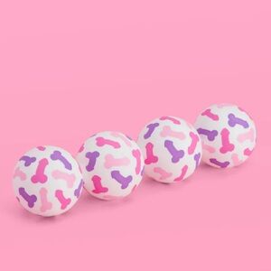 NEW- XO Fetti P3N!5 Pong Balls- 4 per pack Bachelorette Party